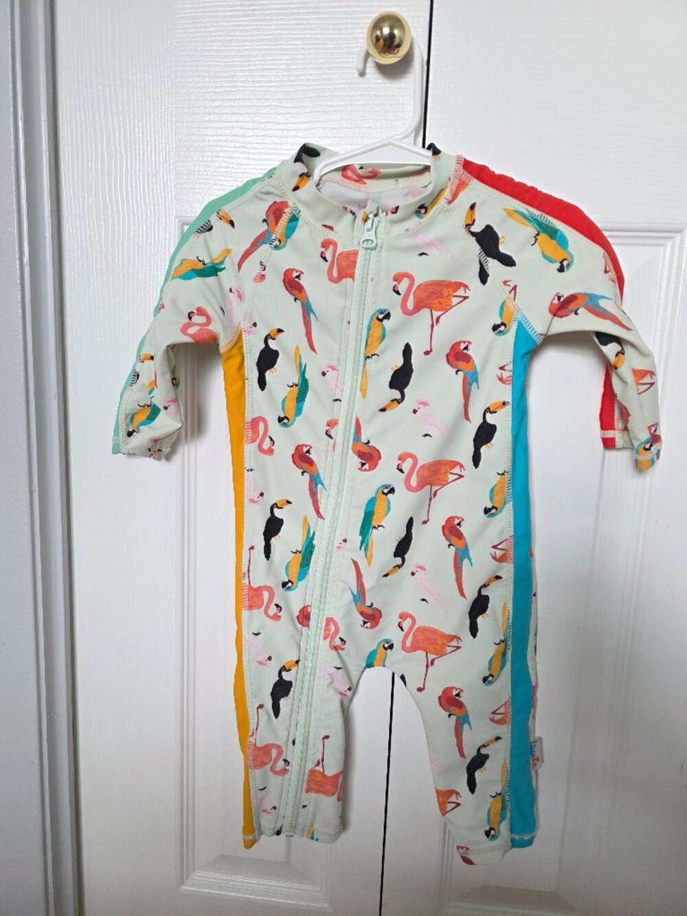 Swimzip Sunsuit - Long Sleeve Romper Swimsuit | "Tropical Birds